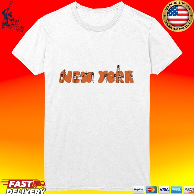 New York Cartoon Stickman Basketball T-shirt