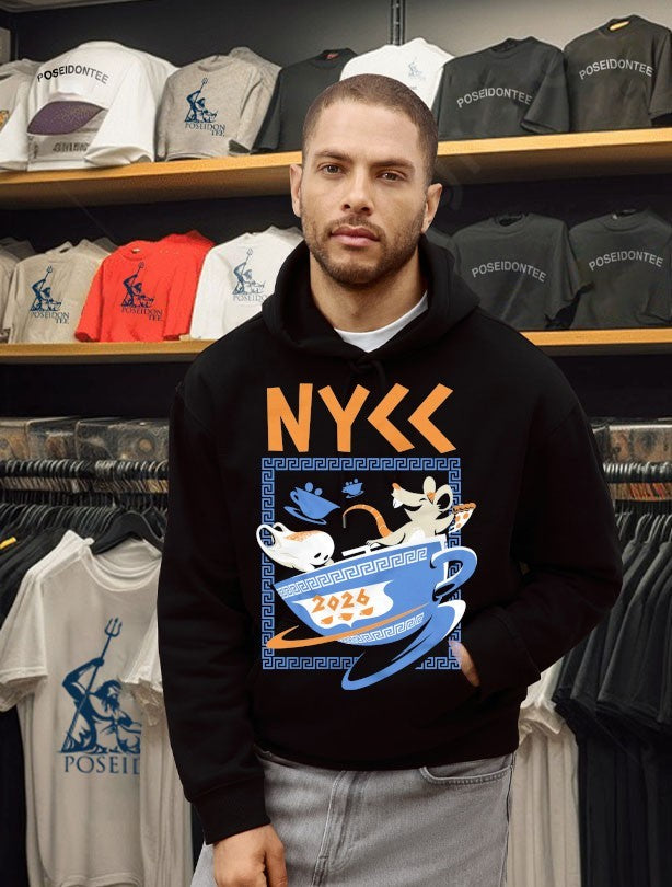 New York Comic Con Greek Coffee Cup Ride T-shirt