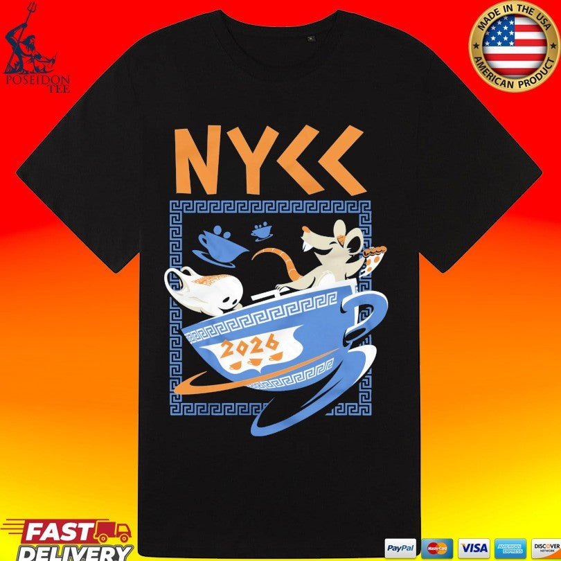 New York Comic Con Greek Coffee Cup Ride T-shirt