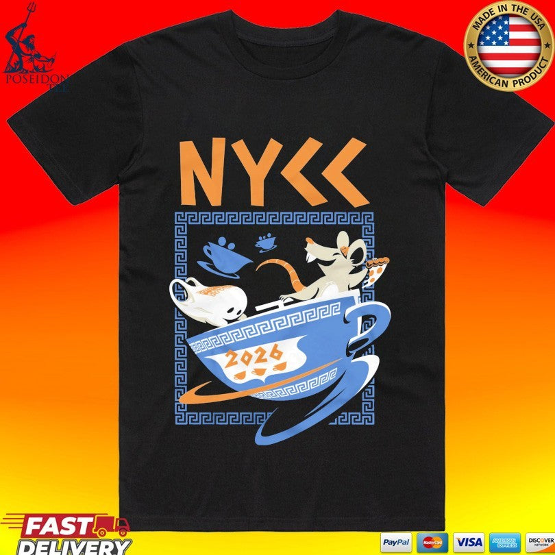 New York Comic Con Greek Coffee Cup Ride T-shirt