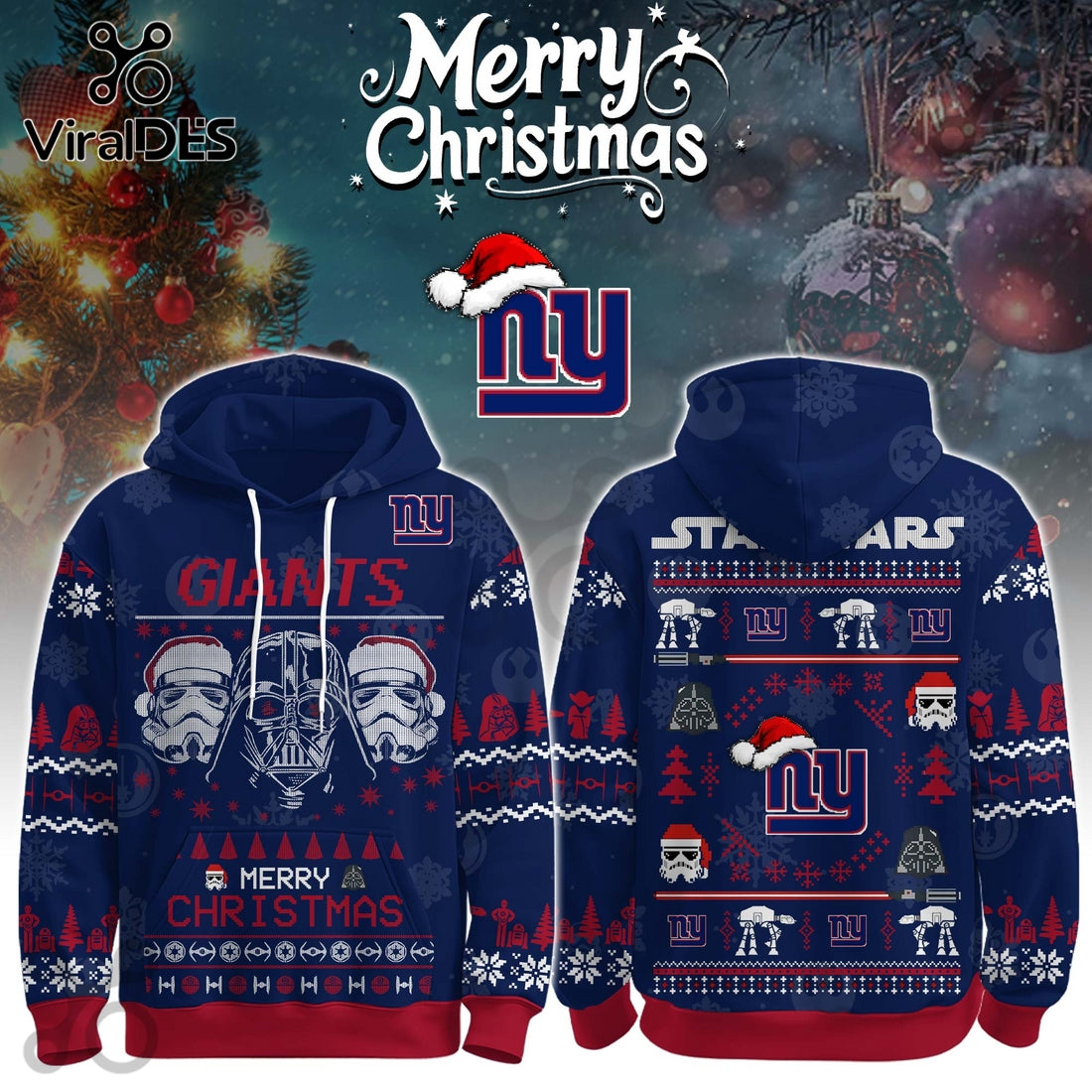New York Giants Merry Christmas The Force Edition Hoodie 2025