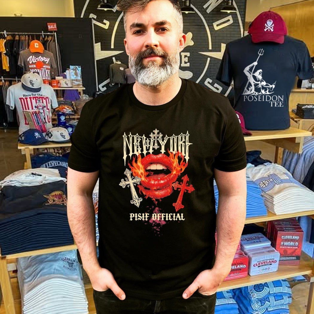 New York Gothic Fire Lips T-shirt