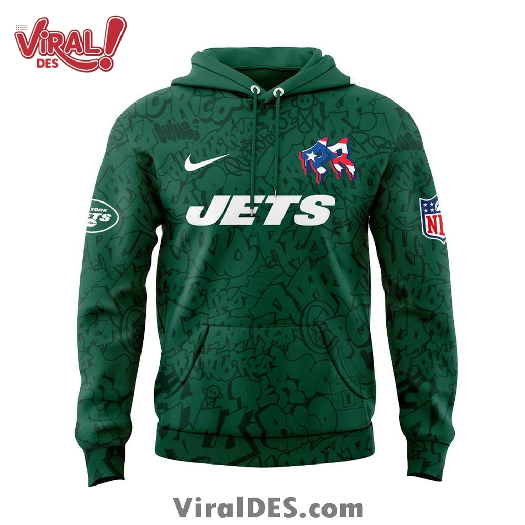 New York Jets 2025 Puerto Rico Heritage Hoodie And Cap