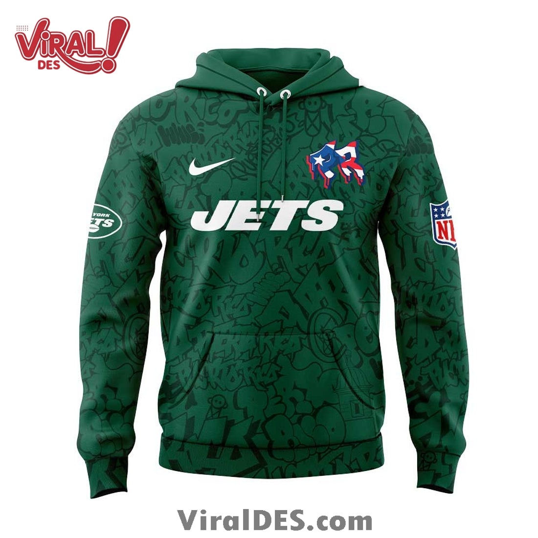 New York Jets 2025 Puerto Rico Heritage Hoodie And Cap