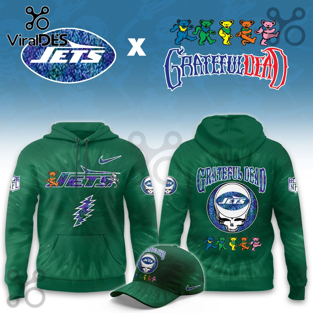 New York Jets Grateful Dead Limited Hoodie 2025