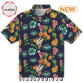 New York Jets Hibiscus And Fruit Hawaiian Shirt