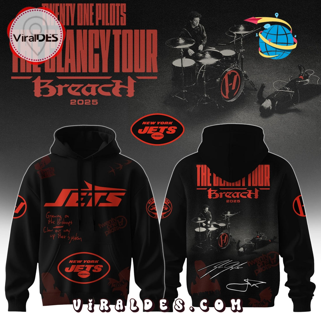 New York Jets x Twenty One Pilots Signatures Hoodie, Long Pant