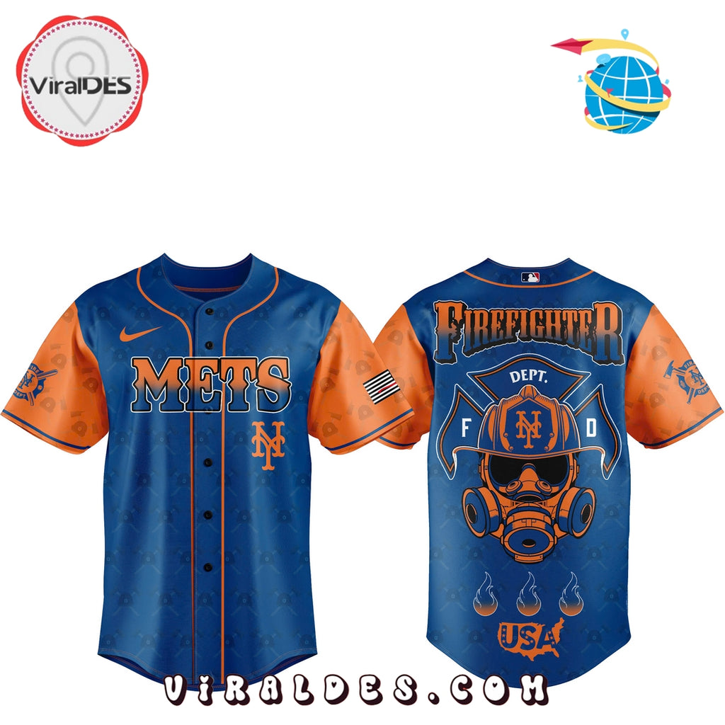New York Mets Firefighter Appreciation Day Baseball Jersey