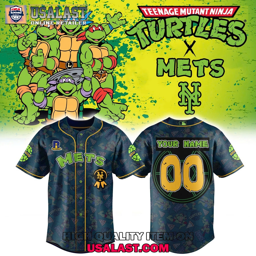 New York Mets x Ninja Turtles Personalized Baseball Jersey