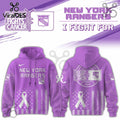 New York Rangers Hockey Fights Cancer Purple Ribbon Hoodie