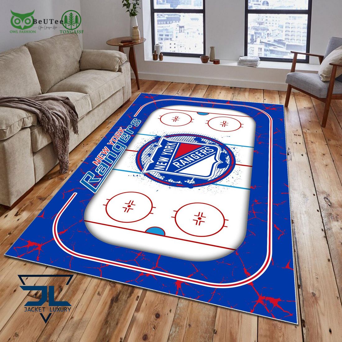 New York Rangers NHL Hockey Team Carpet Rug