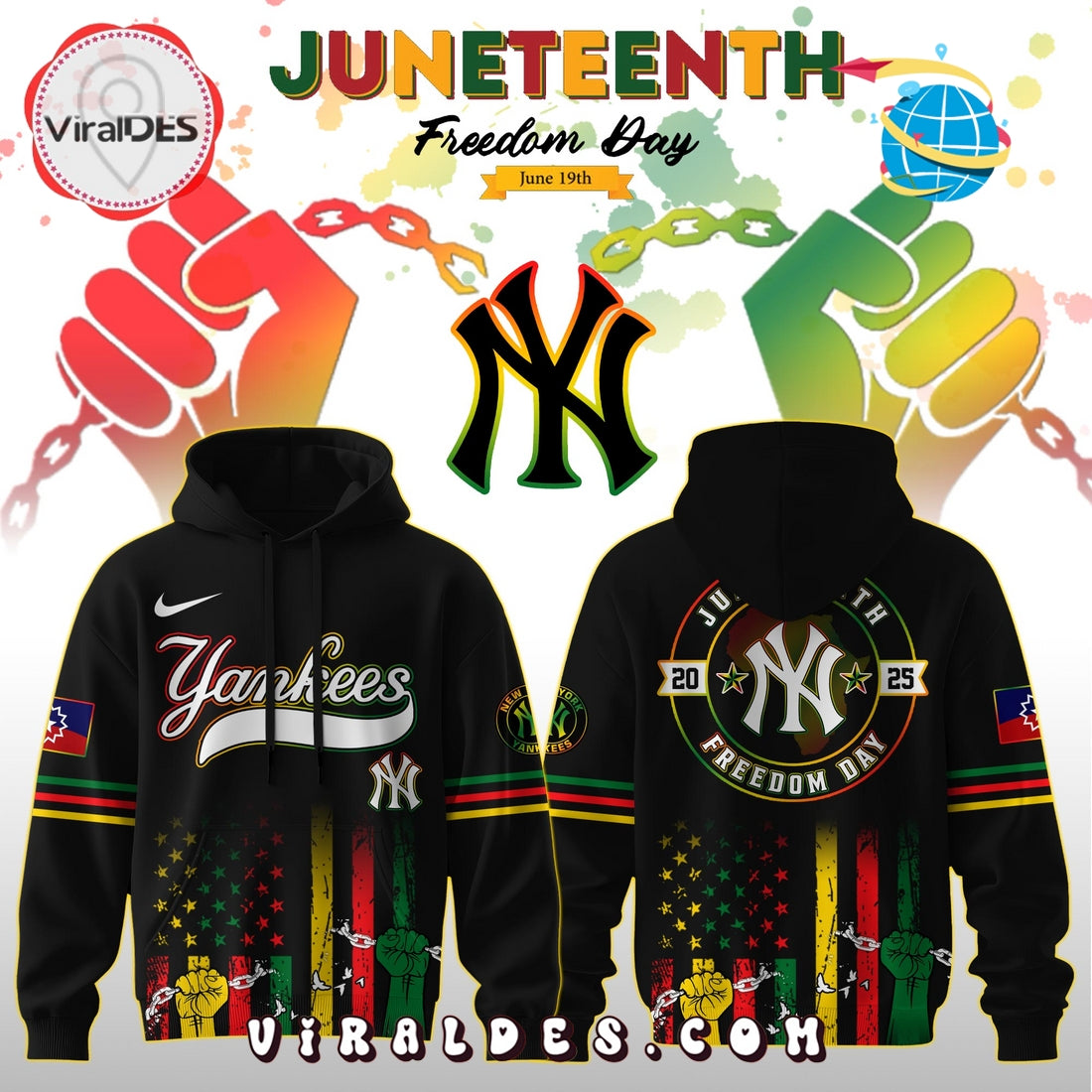 New York Yankees x 2025 Juneteenth Freedom Day Hoodie, Long Pants