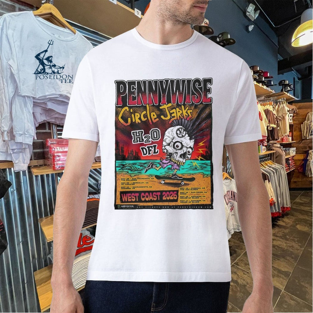 The 2026 West Coast Tour Of Legendary Punk Rock Band Pennywise T-shirt
