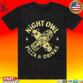 Night Owl Pizza And Drinks Sk8 T-shirt