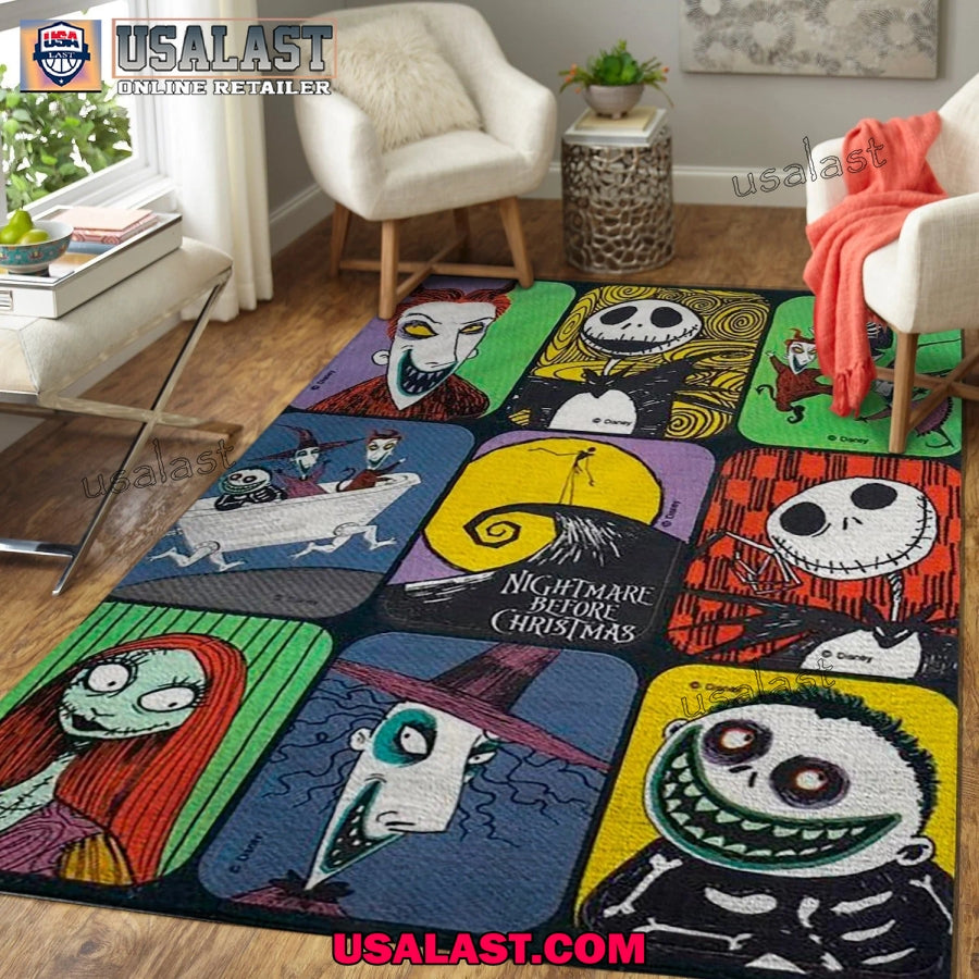 Nightmare Before Christmas Characters Rectangular Rug, Livingroom Rug Decor