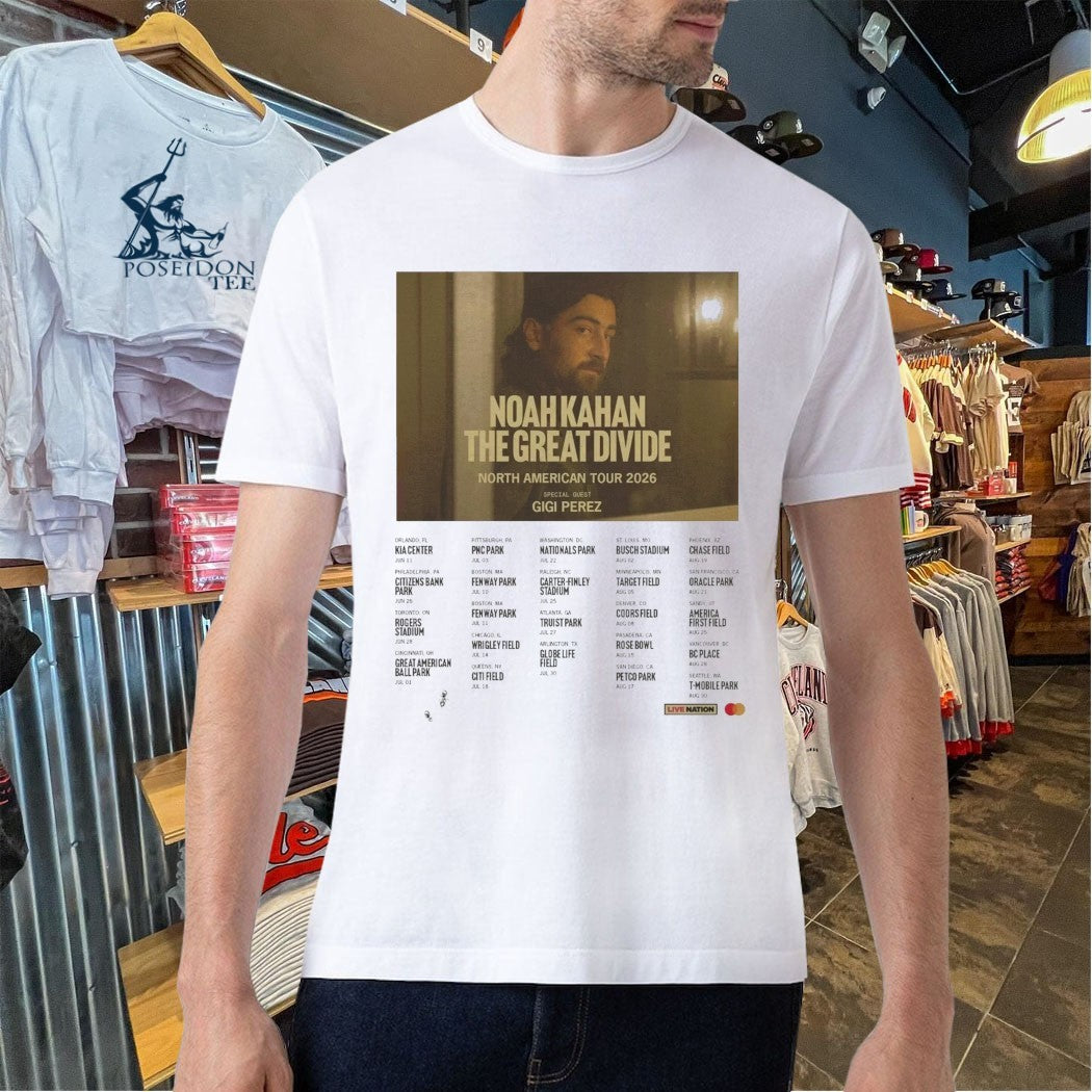Noah Kahan The Great Devide North American Tour 2026 Dates T-shirt