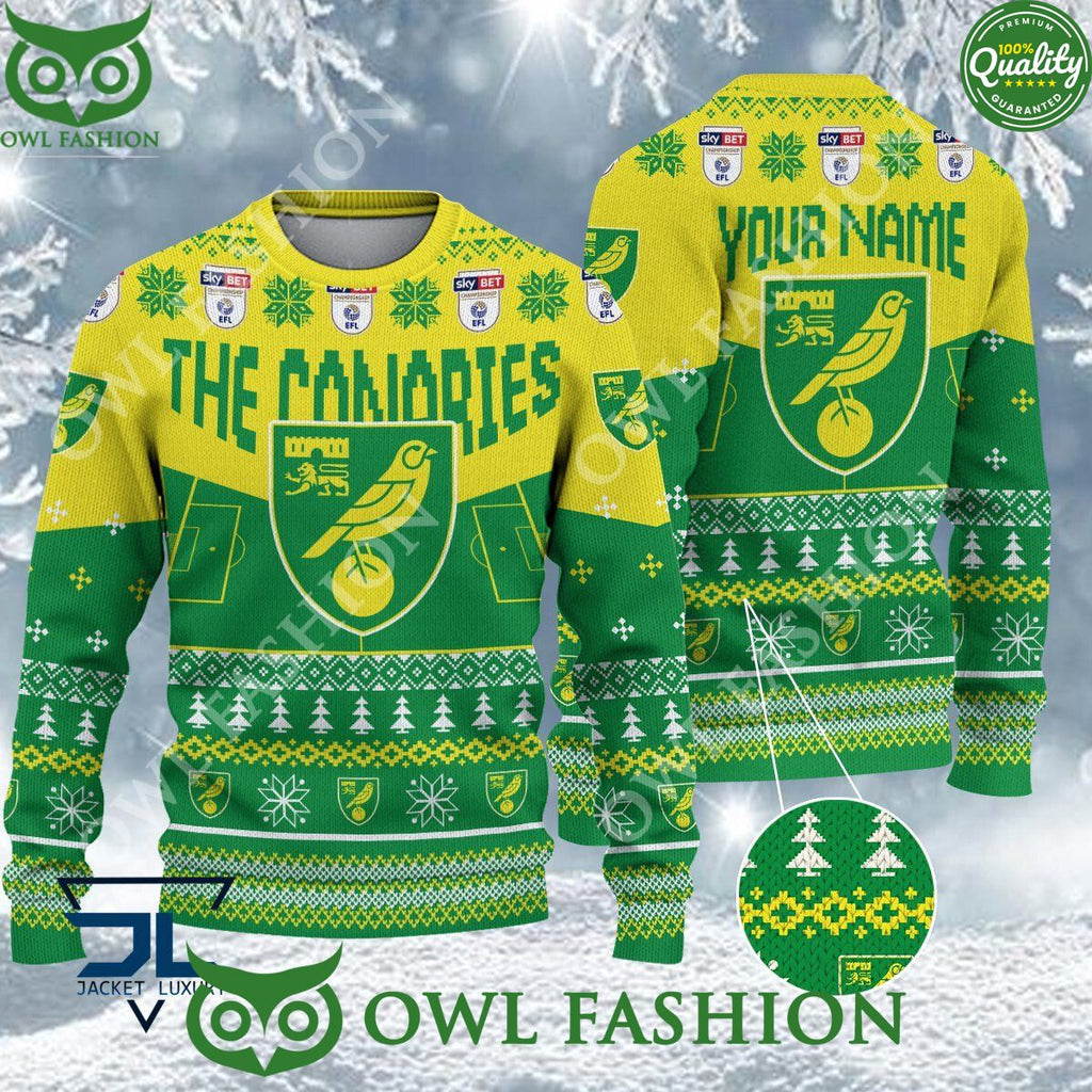 Norwich City EFL 2023 Custom Ugly Christmas Sweater Jumper