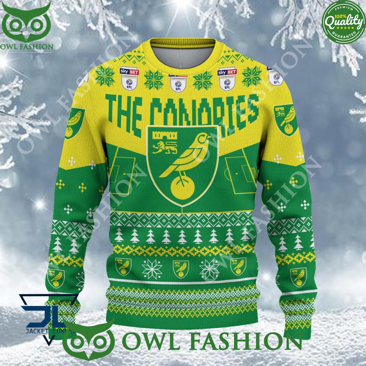 Norwich City EFL 2023 Custom Ugly Christmas Sweater Jumper