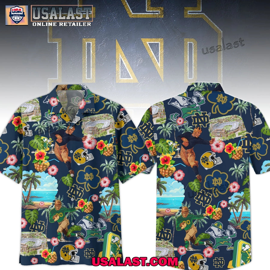Notre Dame Fighting Irish Tropical Short Sleeve Button Shirt
