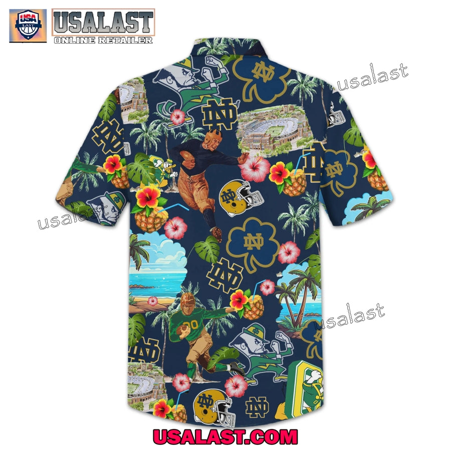 Notre Dame Fighting Irish Tropical Short Sleeve Button Shirt