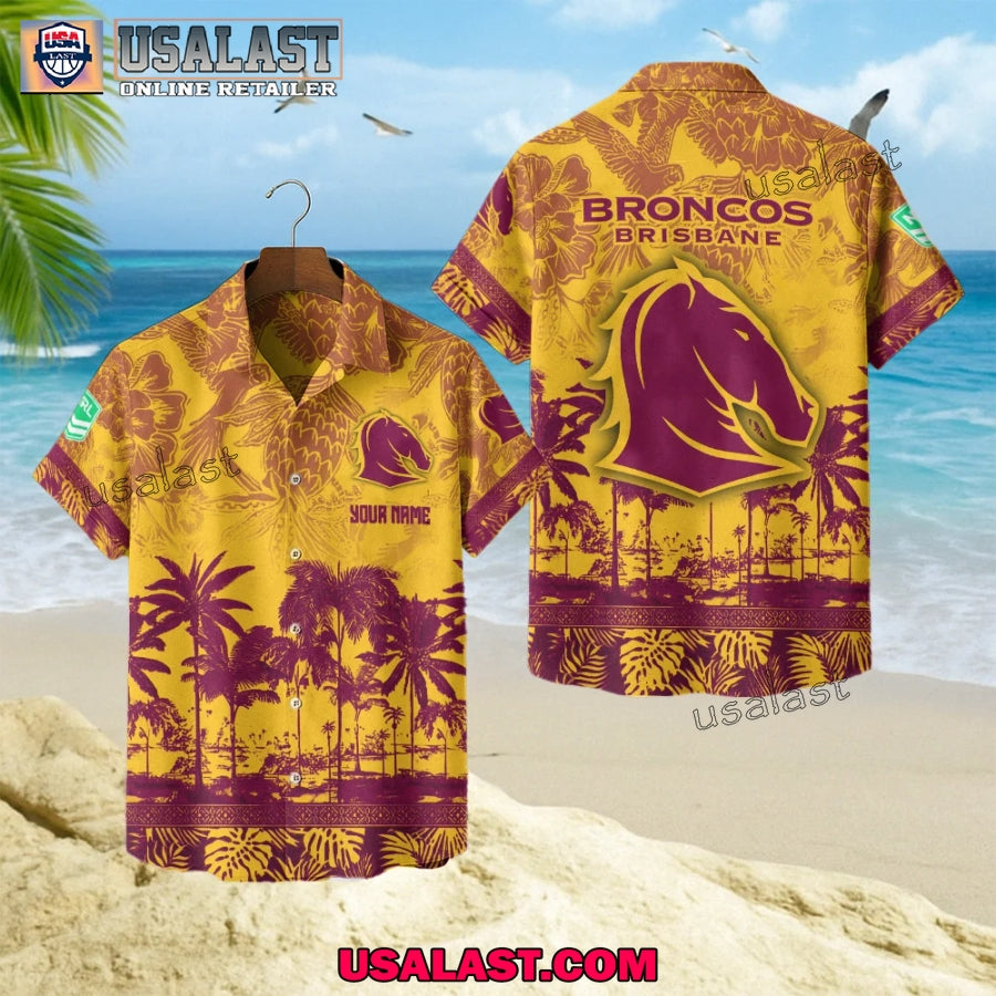 NRL Brisbane Broncos Tropical Summer Hawaiian Shirt