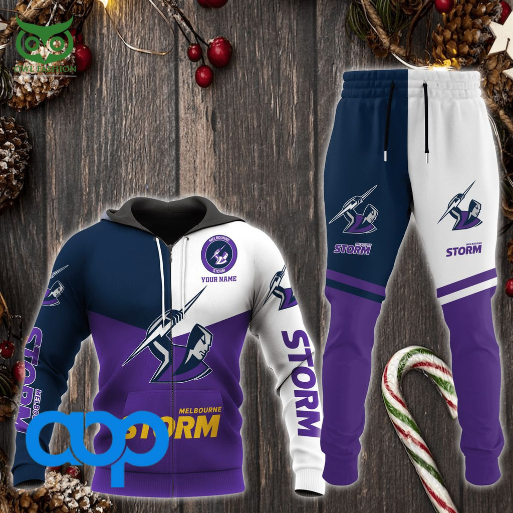 NRL Melbourne Storm Football Team Personalized 3D Hoodie Sweatpants