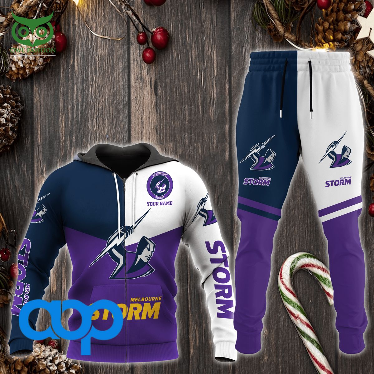 NRL Melbourne Storm Football Team Personalized 3D Hoodie Sweatpants