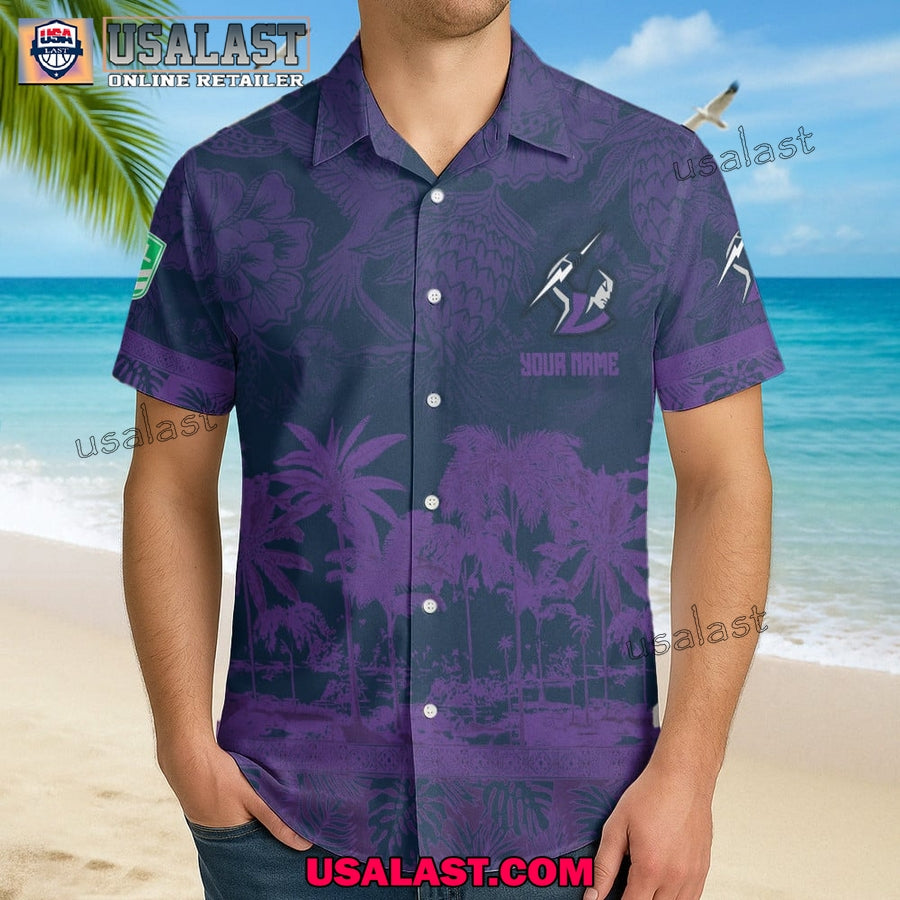 NRL Melbourne Storm Tropical Summer Hawaiian Shirt