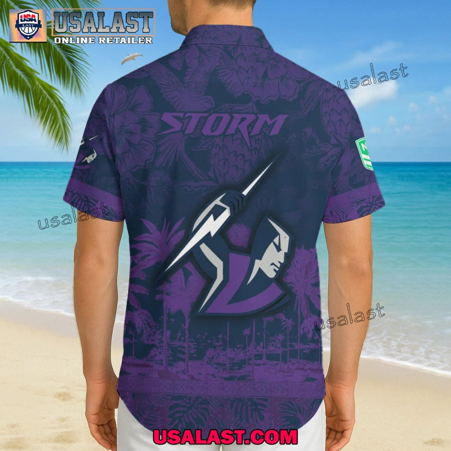 NRL Melbourne Storm Tropical Summer Hawaiian Shirt
