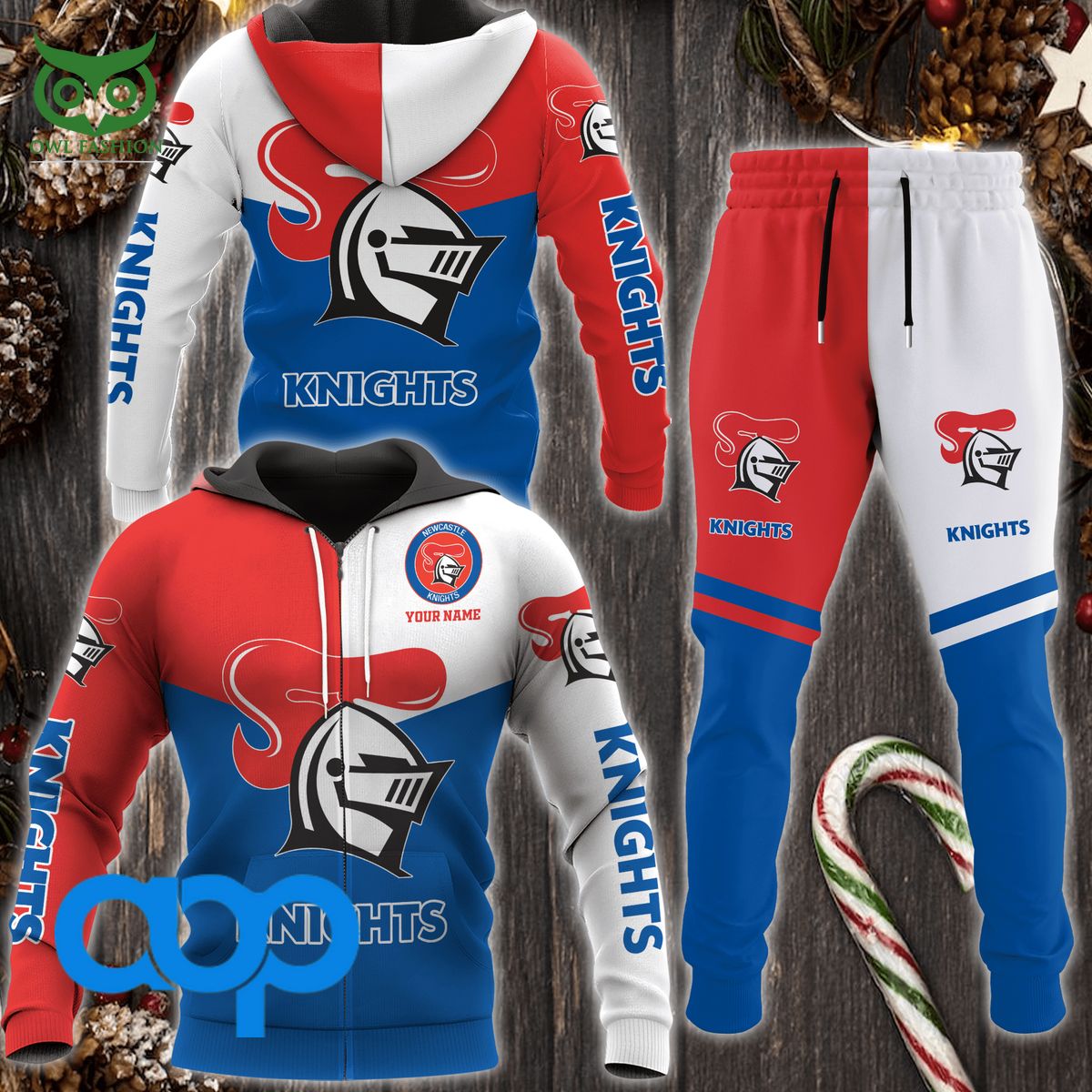 NRL Newcastle Knights Football Team Personalized 3D Hoodie Sweatpants