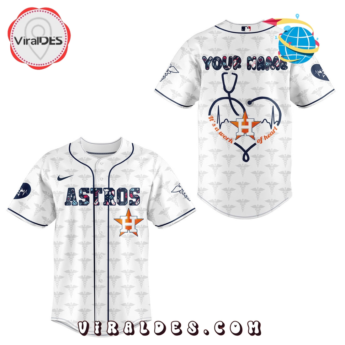 Nurses Night x Houston Astros Custom Baseball Jersey