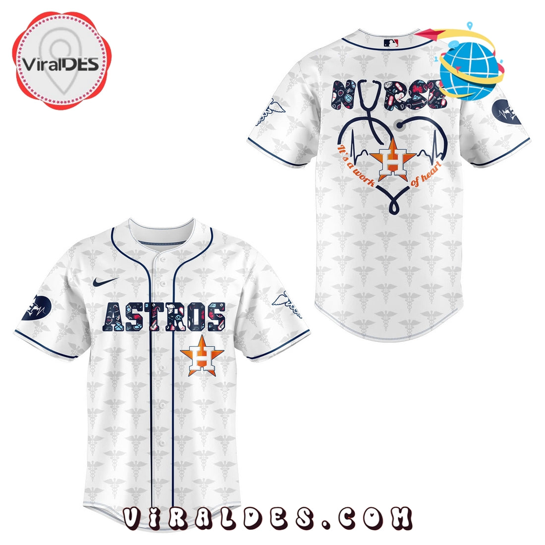 Nurses Night x Houston Astros White Baseball Jersey