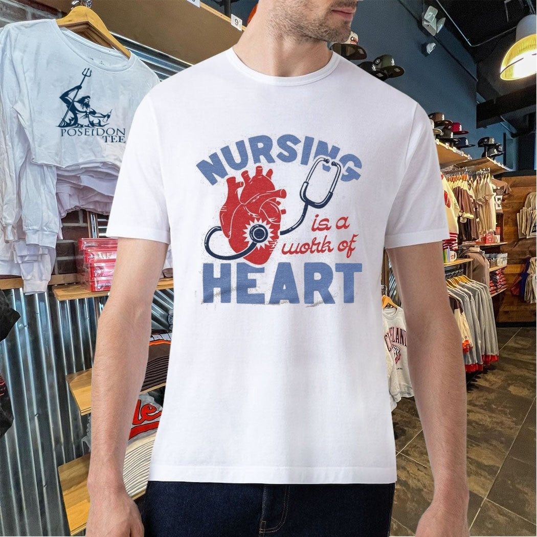 Nursing Is A Work Of Heart Ash T-shirt