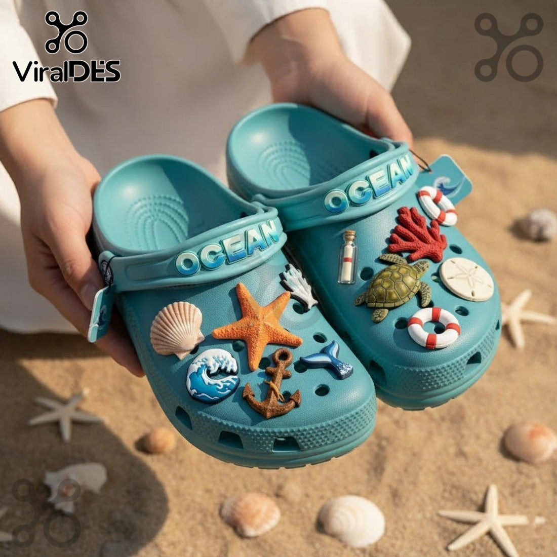 Ocean Premium Crocs Clogs With Charms
