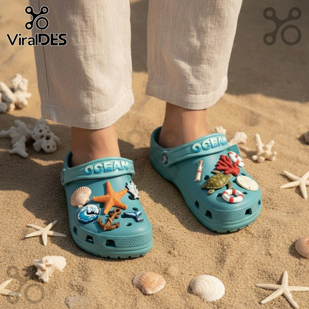 Ocean Premium Crocs Clogs With Charms