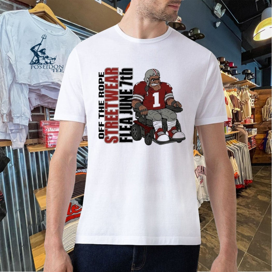 Off The Rope Streetwear Flea June 7th Football Player In A Wheelchair T-shirt