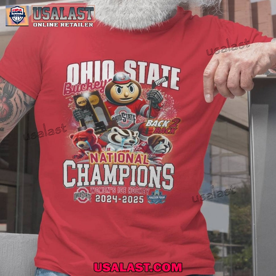 Ohio State Buckeys 2025 National Champions Women Ice Hockey Shirt