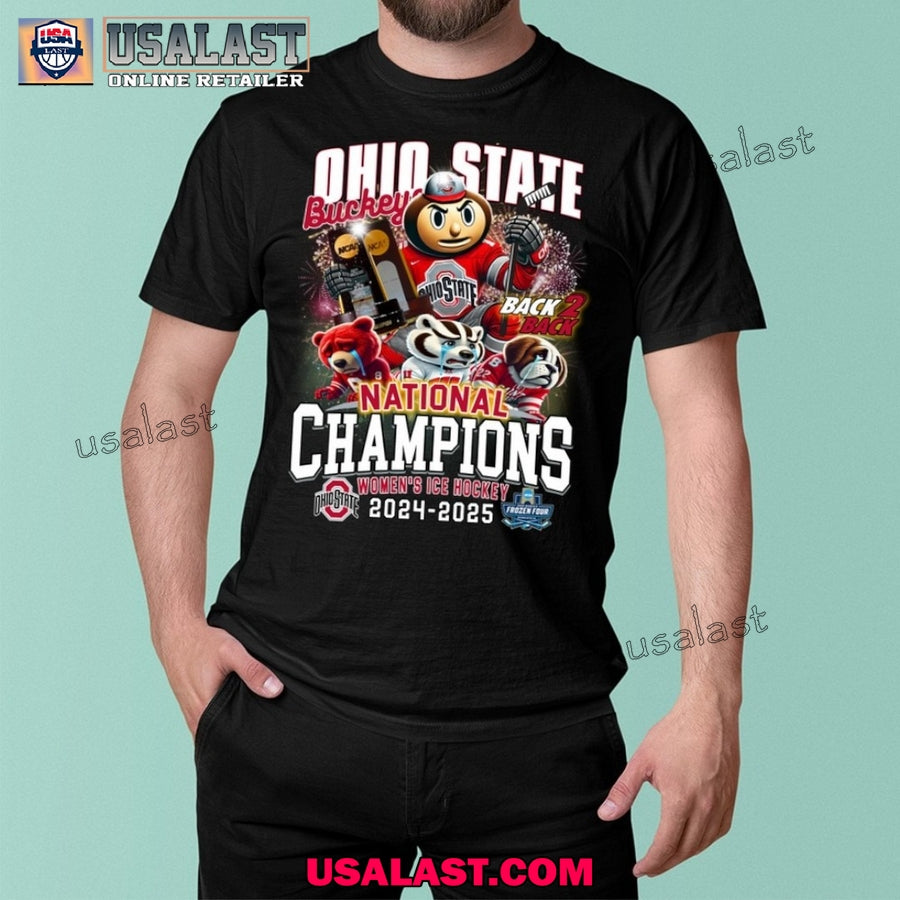 Ohio State Buckeys 2025 National Champions Women Ice Hockey Shirt