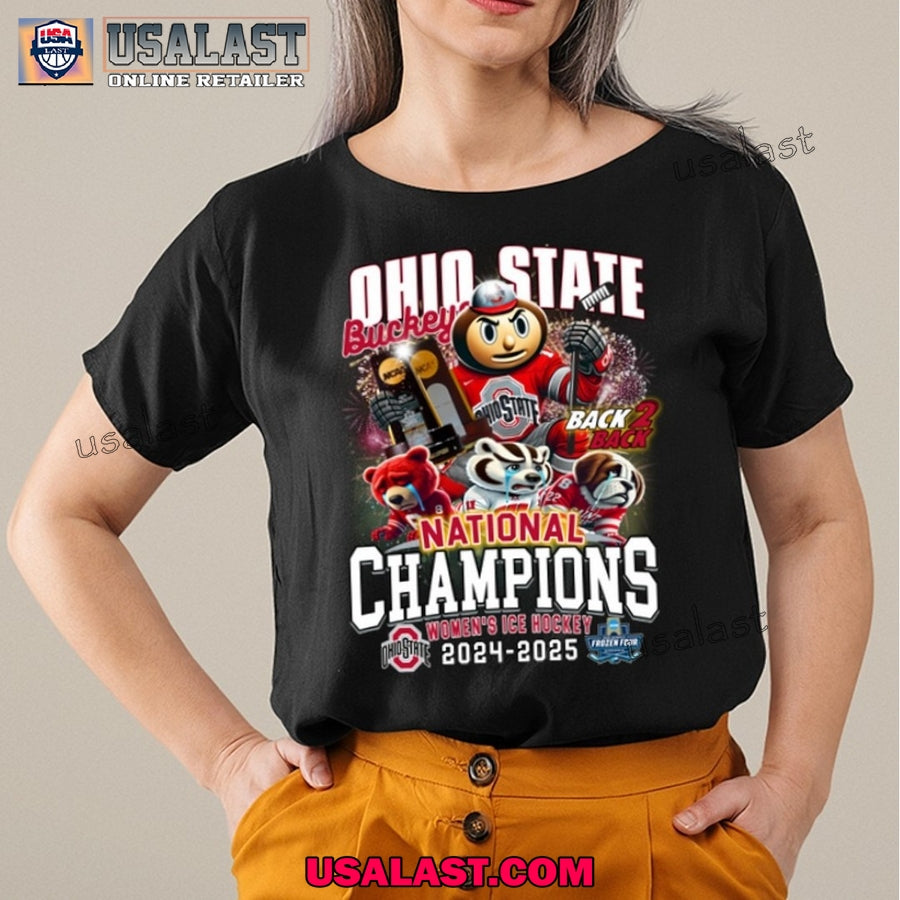 Ohio State Buckeys 2025 National Champions Women Ice Hockey Shirt