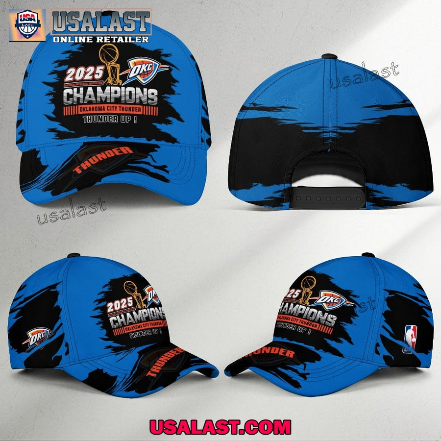 Oklahoma City Thunder 2025 NBA Champions Cap Style 03