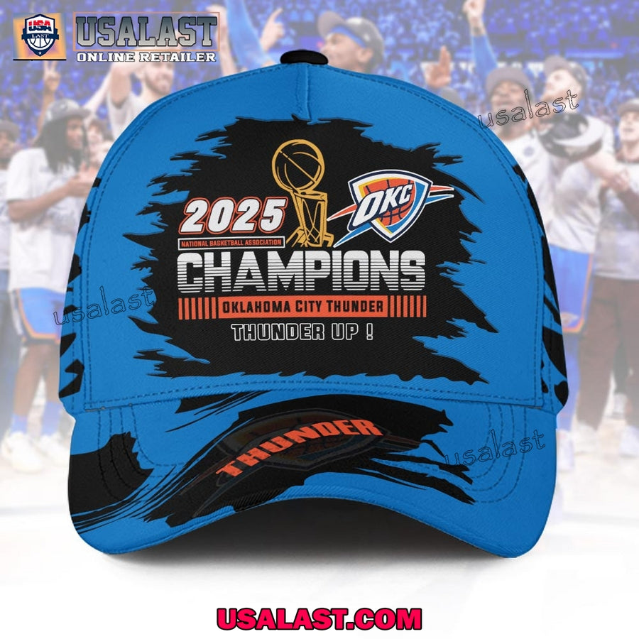 Oklahoma City Thunder 2025 NBA Champions Cap Style 03