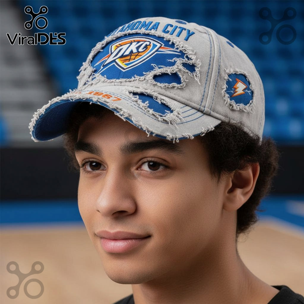 Oklahoma City Thunder EST. 1967 Distressed Vintage Baseball Cap