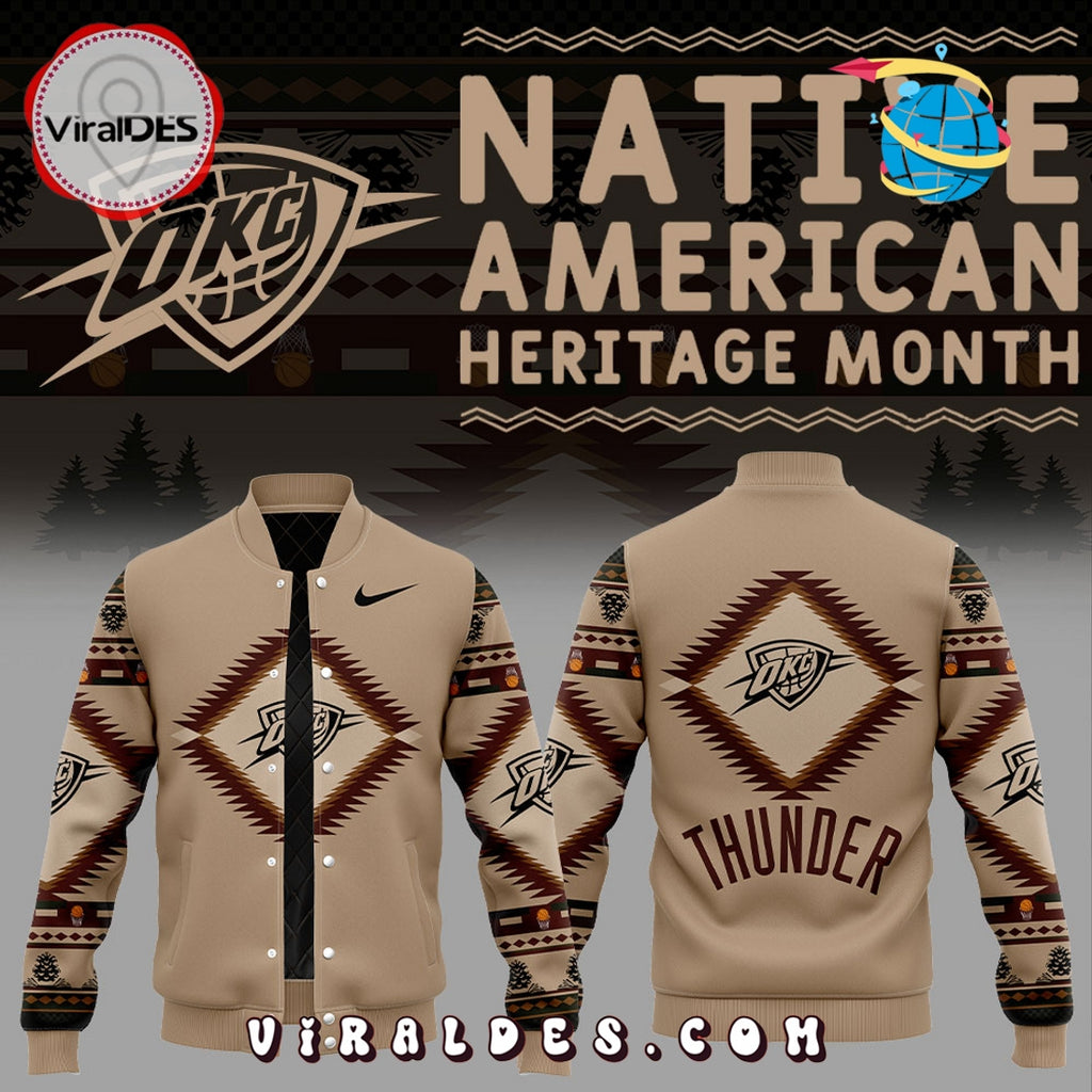 Oklahoma City Thunder Native American Heritage Baseball Jacket