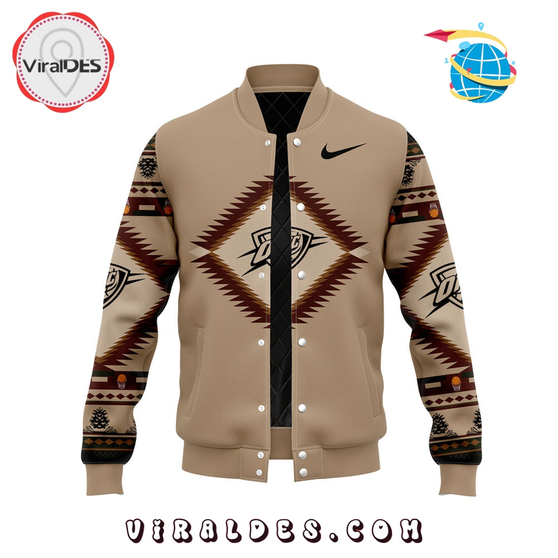 Oklahoma City Thunder Native American Heritage Baseball Jacket
