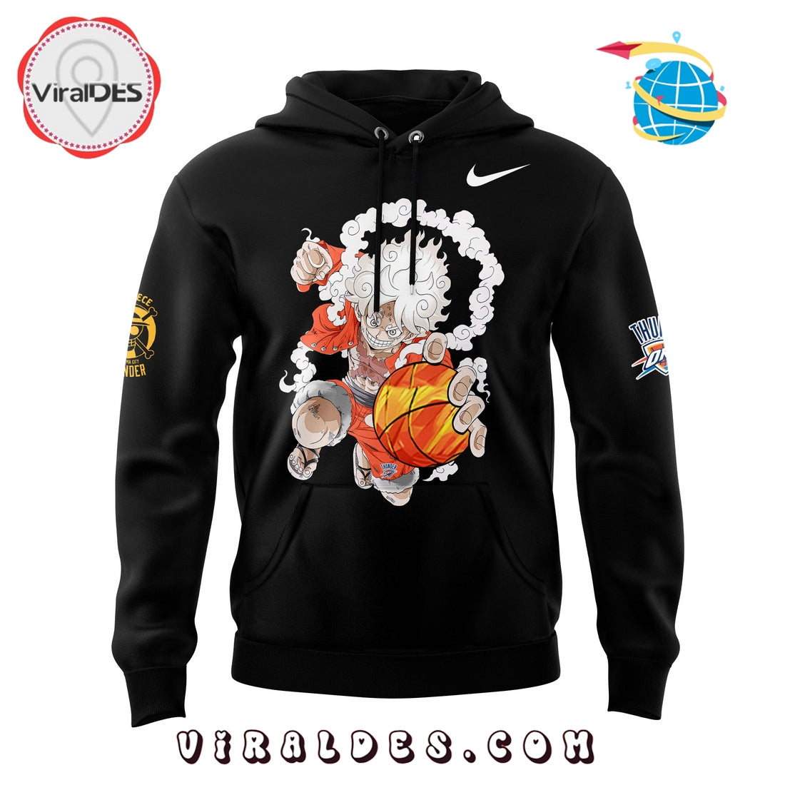 Oklahoma City Thunder Welcome Luffy Game Night Collab Hoodie