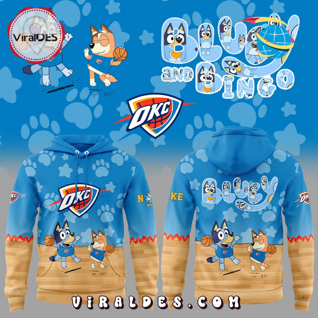 Oklahoma City Thunder x Bluey And Bingo Hoodie