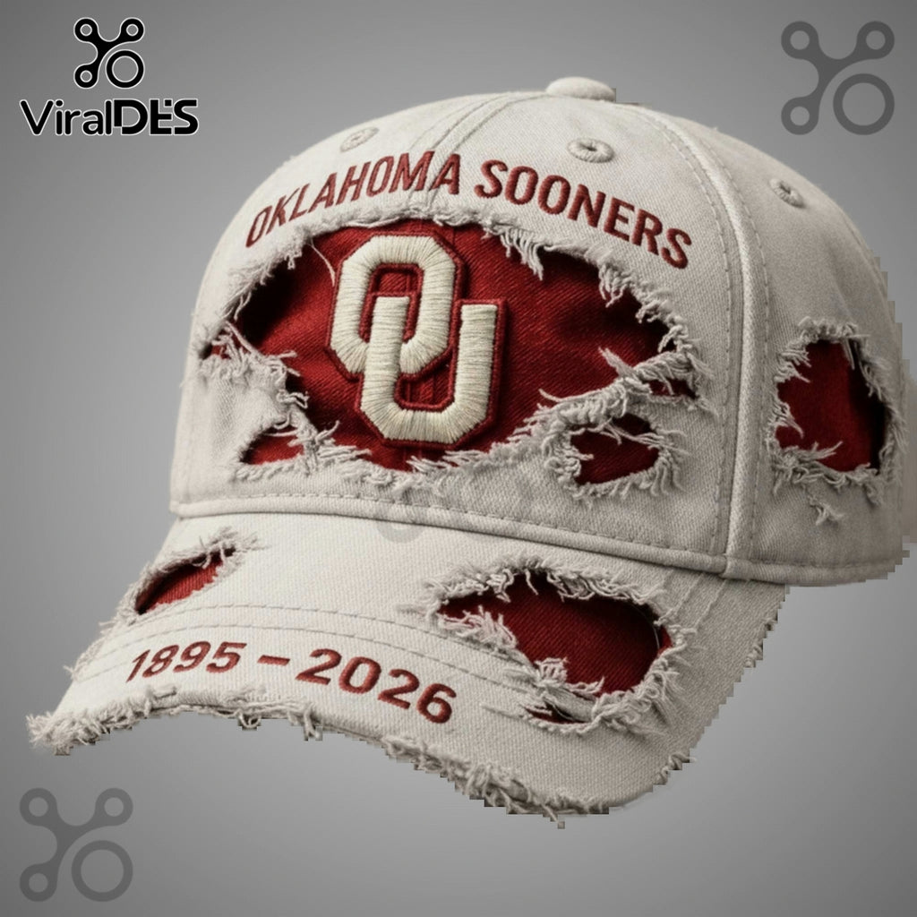 Oklahoma Sooners 1895-2026 Distressed Graphic Baseball Cap