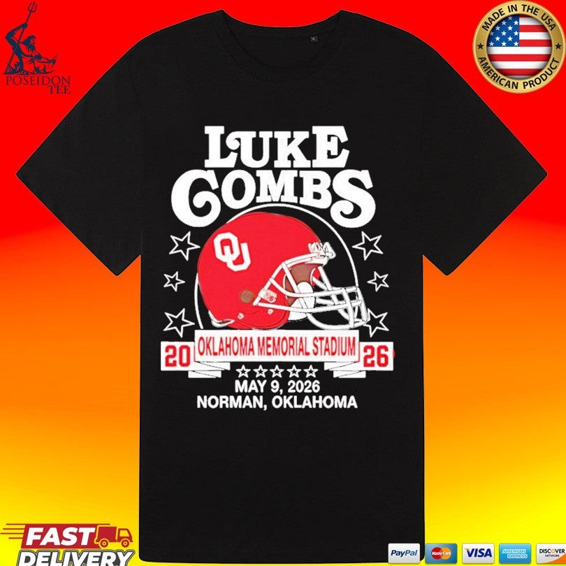 Oklahoma Sooners Helmet Luke Combs May 09 2026 Tour Norman Ok T-shirt