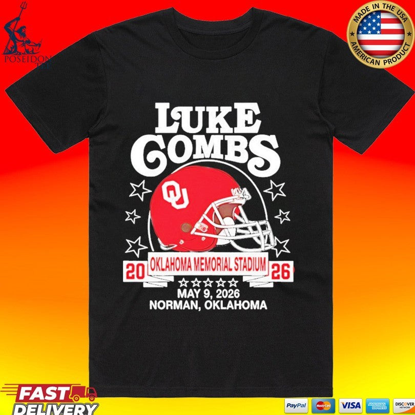 Oklahoma Sooners Helmet Luke Combs May 09 2026 Tour Norman Ok T-shirt