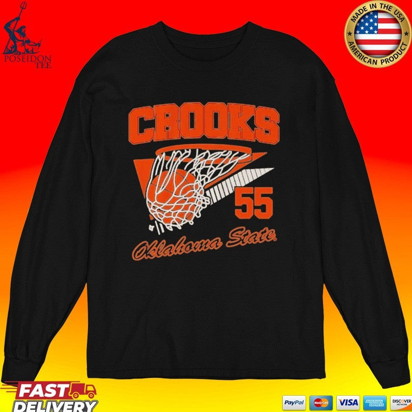 Oklahoma State Basketball Audi Crooks Retro Swish T-shirt